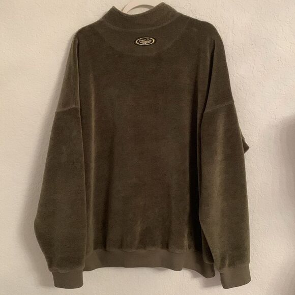 Straight Down Fleece Olive Green Sweater Men’s Pullover Made in USA Size XXL - Picture 3 of 9